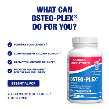 Osteo-Plex Bone Health Supplement for Women - Clinical Formula Bone Strength Supplement with Magnesium Calcium Vitamin D3 & Trace Minerals Complex - Easy to Swallow Gentle Tablets - 240 Count Nirvana Guru