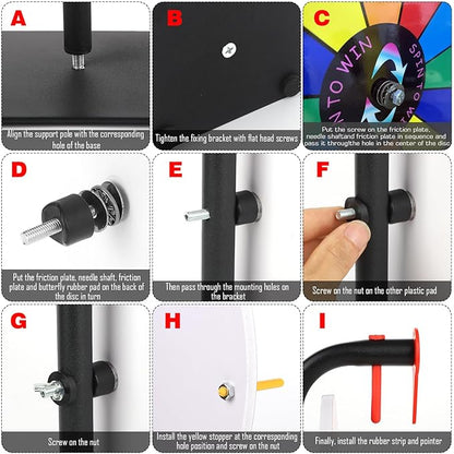 12 Slots Prize Wheel,12 Inch Prizes Spinner with Stand and Heavy Duty Base,Ruleta De Premios,Spin The Wheel for Fortune Spinning Game Carnival & Engaging Home Parties,Tradeshow. nirvanaguru