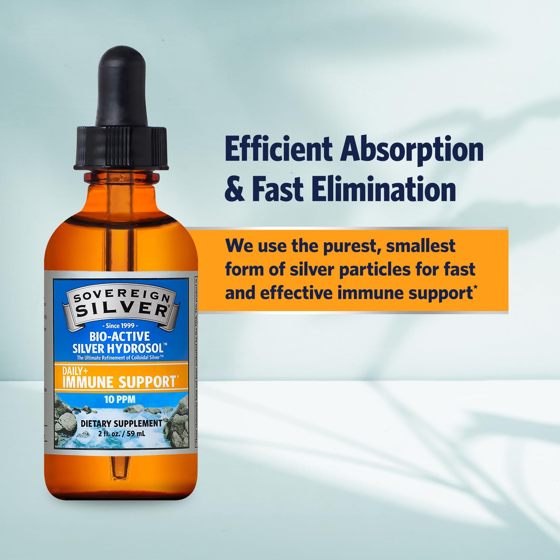 Sovereign Silver Immune Support - Colloidal Silver, Bio-Active Silver Hydrosol, 10 ppm, Liquid Dropper, 4 Fl Oz, (118 mL) Nirvana Guru