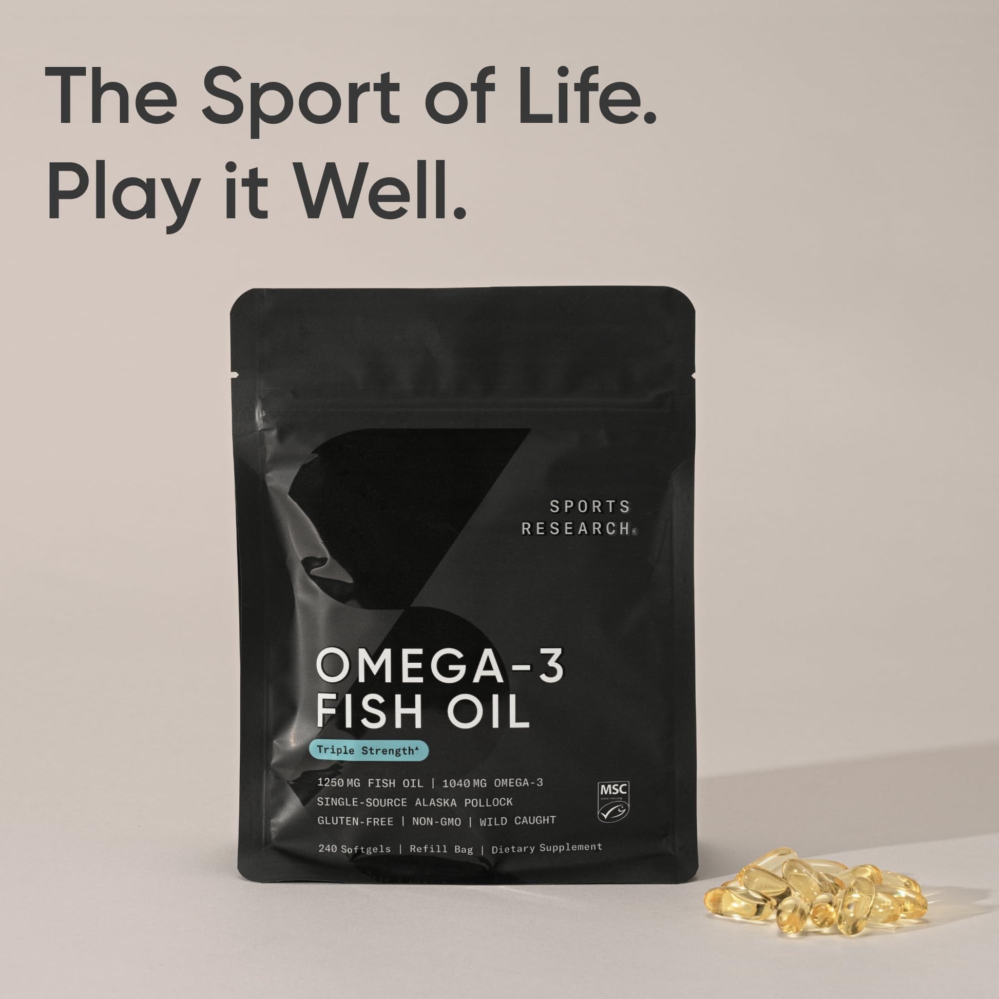 Sports Research Total Omega-3 Fish Oil from Wild Sockeye Salmon, Alaska Pollock, Antarctic Krill, Astaxanthin + Phospholipids & Wax Esters for Absorption | 960mg of EPA & DHA - Fresh Lemon Scent (120 - Nirvana Guru