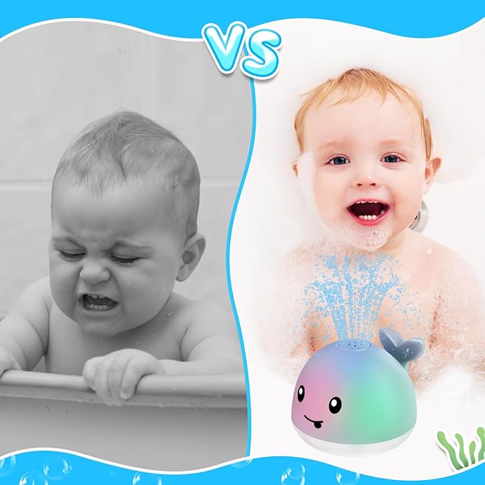Baby Bath Toys, Toddler Bath Toys for Kids Ages 1-3, Light Up Whale Bath Toy Sprinkler, Pool Water Table Infant Baby Toys 6-12-18 Months, Bathtub Fountain Toy, Toddler 1st Birthday 1 2 3 Gifts nirvanaguru
