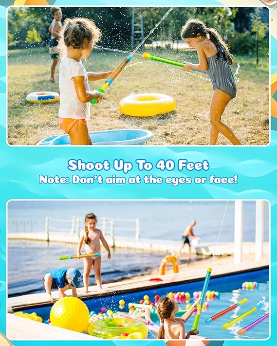Water Gun Squirt Toys for Kids Adults: Shoot Up to 40 Feet - Outdoor Super Blaster Water Guns for Kids Age 3-4-5-8-12 Bulk - Fun Water Squirter Toy for Swimming Pool Beach Summer Outside Party Games nirvanaguru