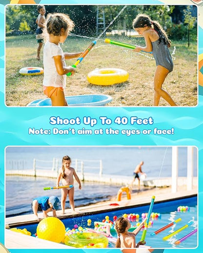 Water Gun Squirt Toys for Kids Adults: Shoot Up to 40 Feet - Outdoor Super Blaster Water Guns for Kids Age 3-4-5-8-12 Bulk - Fun Water Squirter Toy for Swimming Pool Beach Summer Outside Party Games nirvanaguru