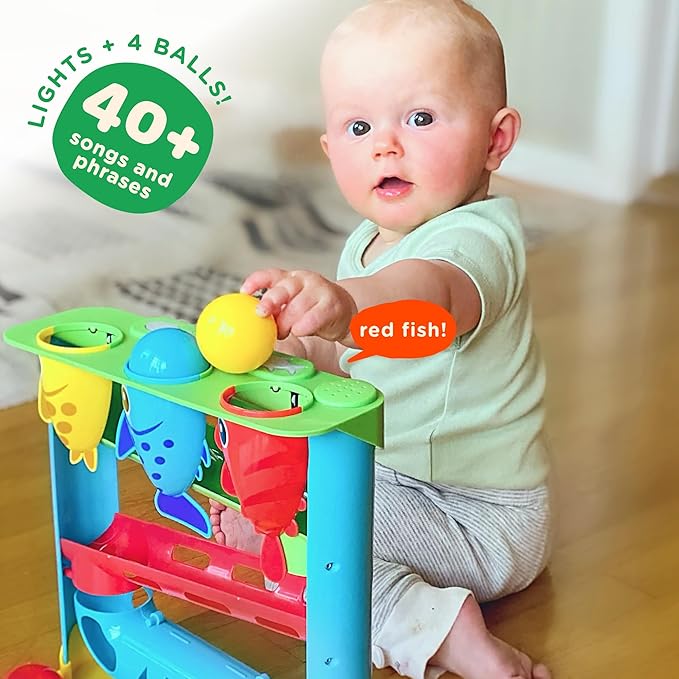 Move2Play, Feed The Fish | Interactive Baby & Toddler Toy | 1, 2+ Year Old Gift & Birthday Present | Boys & Girls Babies Ages 6, 7, 8, 9, 10, 12, 18, 24+ Months Old Nirvana Guru