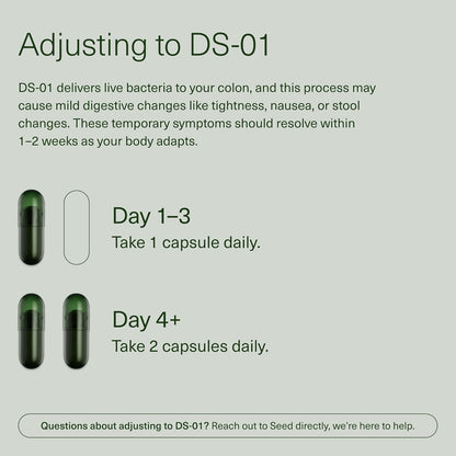 Seed DS-01 Daily Synbiotic - Prebiotic and Probiotic for Women & Men - Digestive Health, Gut Health, Immune Support, Bloating & Constipation Relief - Vegan & Shelf-Stable - 60 Capsules (30-Day Supply) - Nirvana Guru