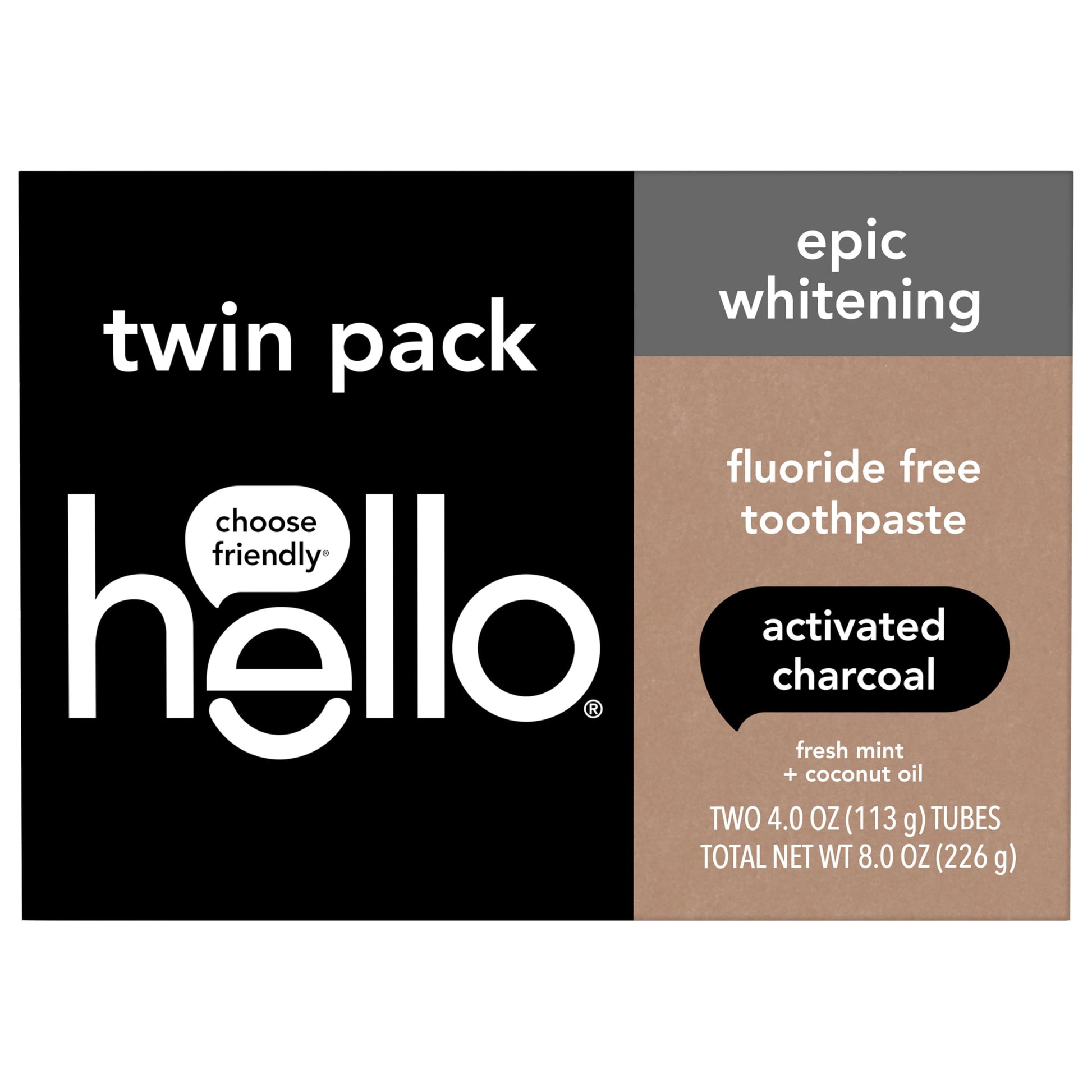 Hello Activated Charcoal Toothpaste, Fluoride Free with Activated Charcoal, Teeth Whitening Toothpaste with Fresh Mint and Coconut Oil, No SLS, Vegan, Gluten Free, 3 Pack, 4 OZ Tubes Nirvana Guru