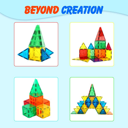 Gemmicc Magnetic Tiles 100 PCS with 2 Cars, STEM Approved Educational Magnet BuildingToys, Magnet Puzzles Stacking Blocks for Boys Girls Nirvana Guru