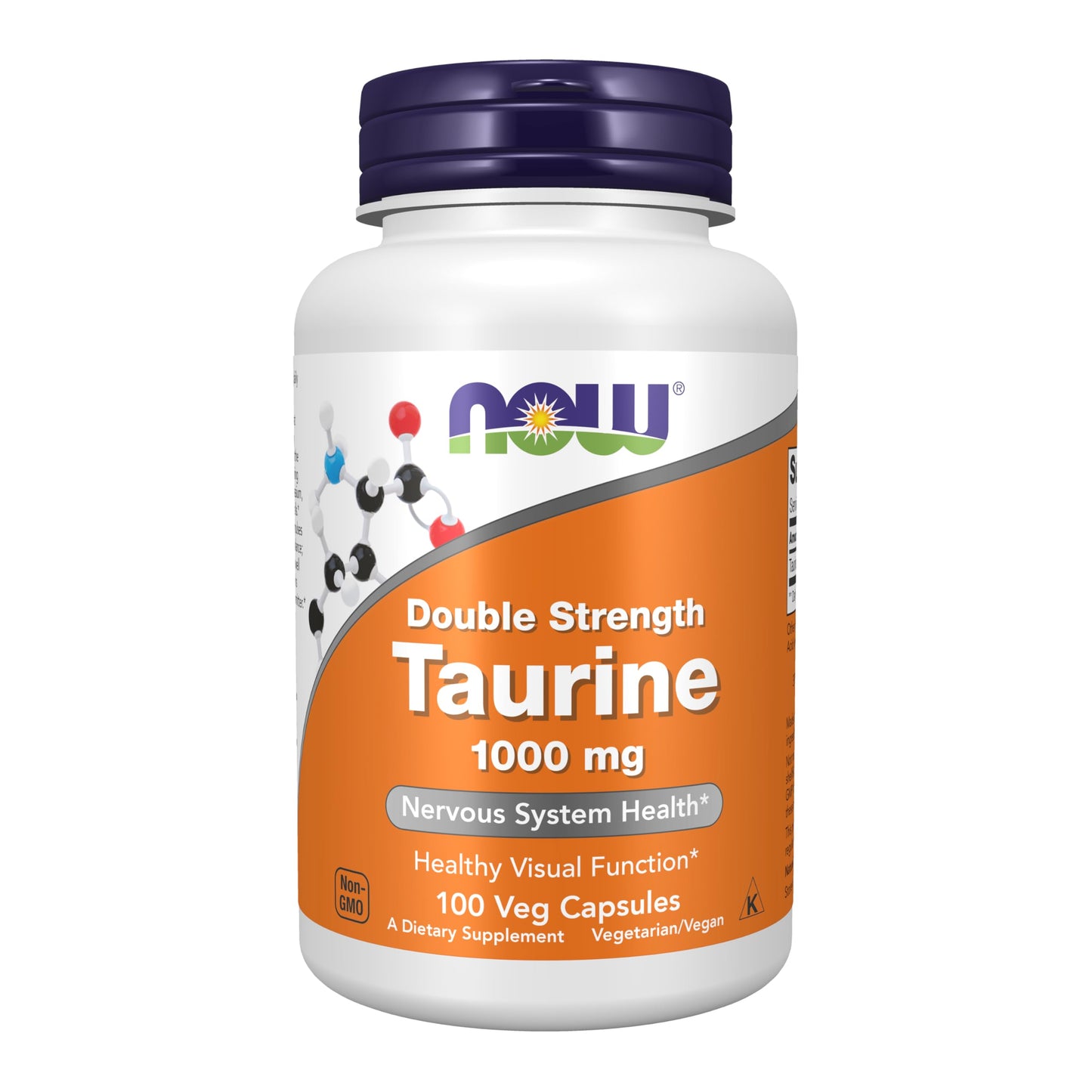NOW Foods Supplements, Taurine 1,000 mg, Double Strength, Nervous System Health*, 100 Veg Capsules - Nirvana Guru