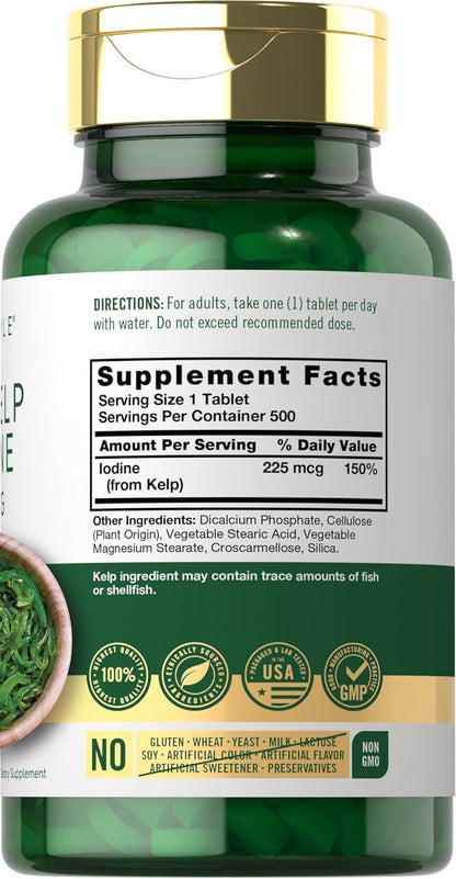 Carlyle Sea Kelp Iodine Supplement | 225mcg | 300 Tablets | Non-GMO, Gluten Free | Traditional Herb Supplement Nirvana Guru