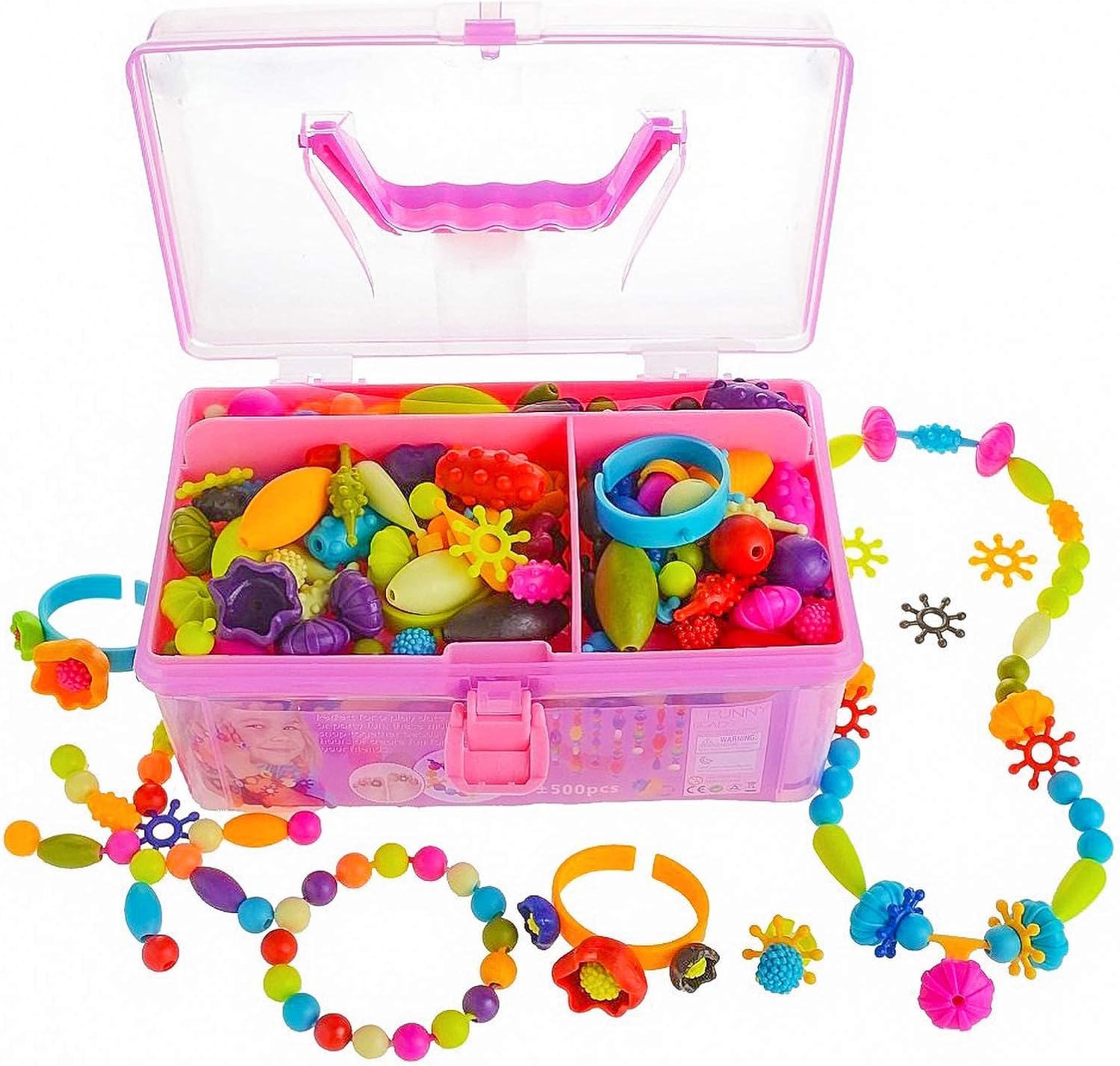 GILI Pop Beads - Jewelry Making Kit for 3 4 5 6 7 8 Year Old Little Girls - Arts and Crafts Toys for Kids Age 4yr-8yr - Necklace Bracelet Creativity Snap Set Top Best Christmas Birthday Gifts (500pcs) Nirvana Guru