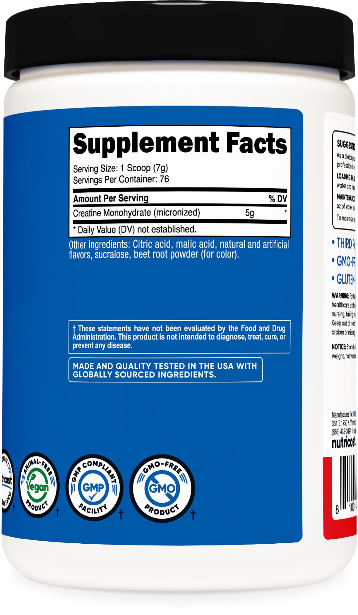 Nutricost Creatine Monohydrate Micronized Powder 500G, 5000mg Per Serv (5g) - 100 Servings, 17.9 Oz Nirvana Guru
