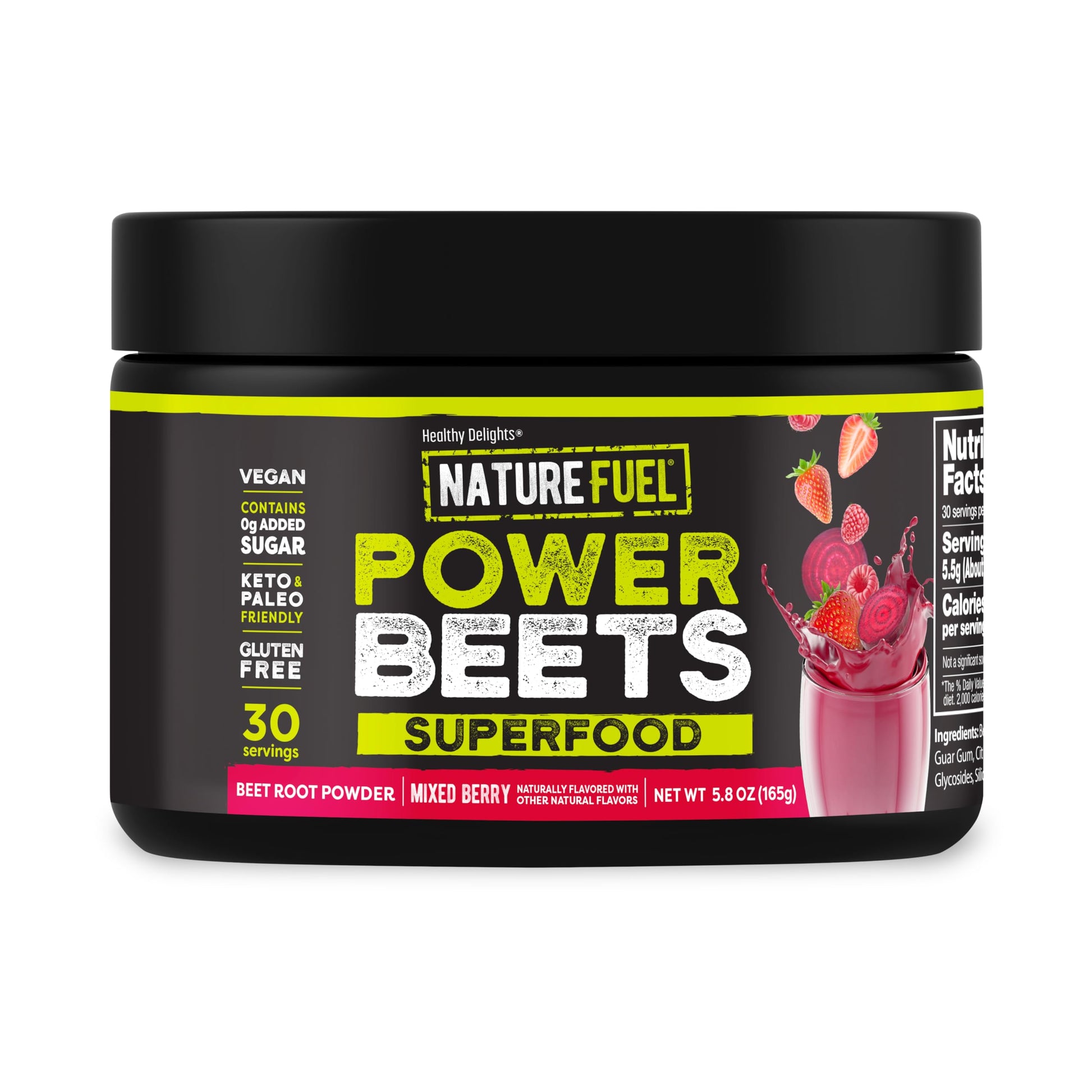 Nature Fuel Power Beets Powder, Delicious Mixed Berry, Concentrated Superfood Supplement, Supports Circulation, Natural Energy & Stamina, Non-GMO, 60 Servings (Packaging May Vary) Nirvana Guru