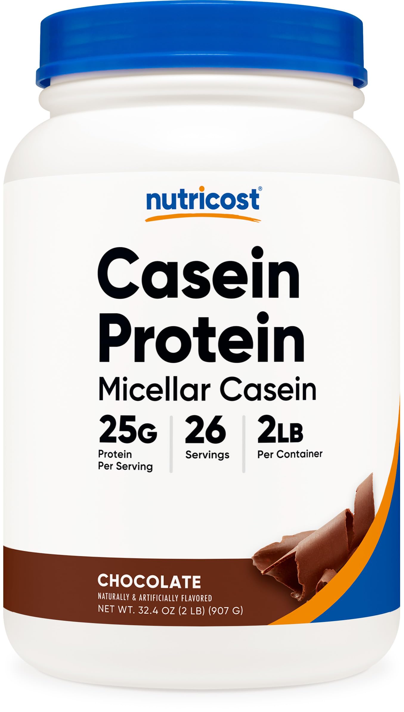 Nutricost Casein Protein Powder 2lb - Micellar Casein, Gluten Free, Non-GMO (Unflavored) - Nirvana Guru