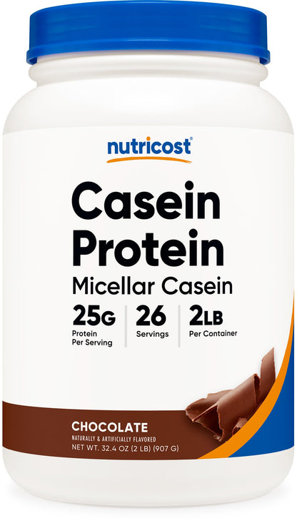Nutricost Casein Protein Powder 2lb - Micellar Casein, Gluten Free, Non-GMO (Unflavored) - Nirvana Guru