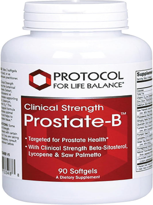 PROTOCOL FOR LIFE BALANCE Prostate-B Clinical Strength - Prostate Health Supplement for Men - with Beta Sitosterol, Lycopene & Saw Palmetto - Halal & Dairy Free - 90 Softgels Nirvana Guru