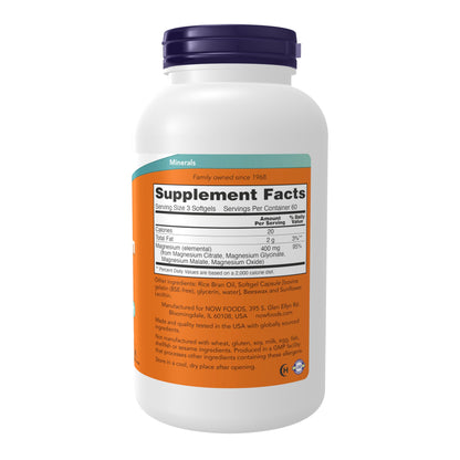 NOW Foods Supplements, Magnesium Citrate, Enzyme Function*, Nervous System Support*, 240 Veg Capsules - Nirvana Guru