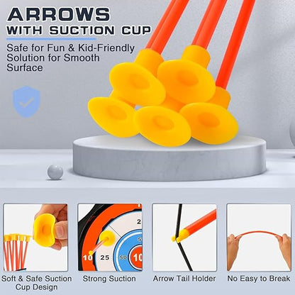 Bow and Arrow Set for Kids, 2-Pack LED Light Up Archery Set with 20 Suction Cup Arrows, Indoor and Outdoor Toy for Boys Girls Age 4-8 8-12 with Standing Target&2 Quivers, Birthday Gift 3-12 Years Old Nirvana Guru