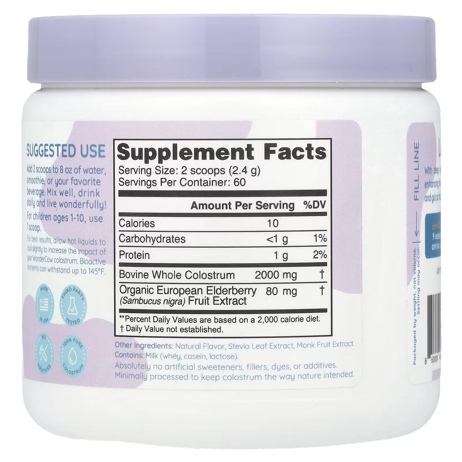 Colostrum Supplement Powder for Gut Health, Immune Support, Muscle Recovery & Wellness | Natural IgG Pure Whole Bovine Colostrum Superfood, Unflavored, 60 Servings Nirvana Guru