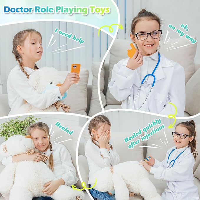 Sundaymot Doctor Kit for Kids, 34 Pcs Pretend Playset for Toddlers, Doctor kit for Toddlers 3-5, with Medical Bag, Stethoscope and Other Accessories, for Boys and Girls Fun Role Playing Game nirvanaguru