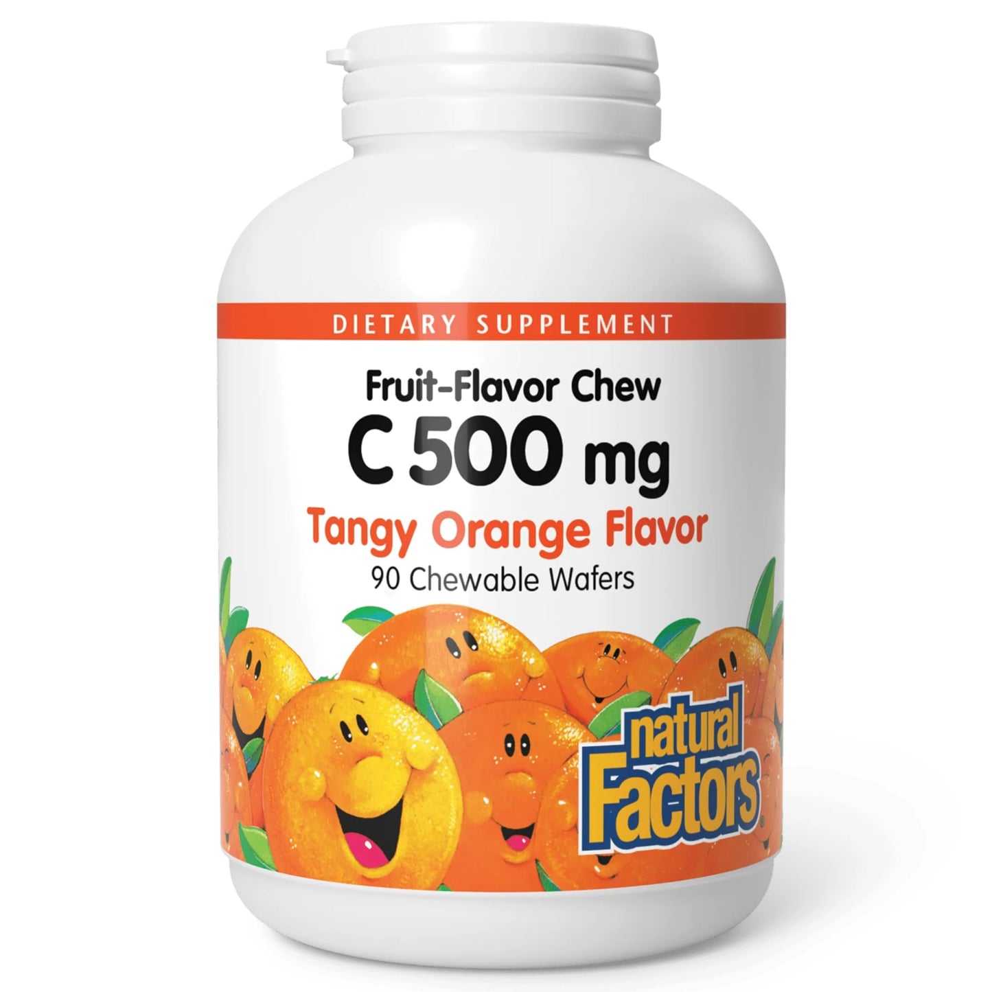 Natural Factors, Kids Chewable Vitamin C 500 mg, Supports Immune Health, Bones, Teeth and Gums, Tangy Orange, 180 Count (Pack of 1) - Nirvana Guru