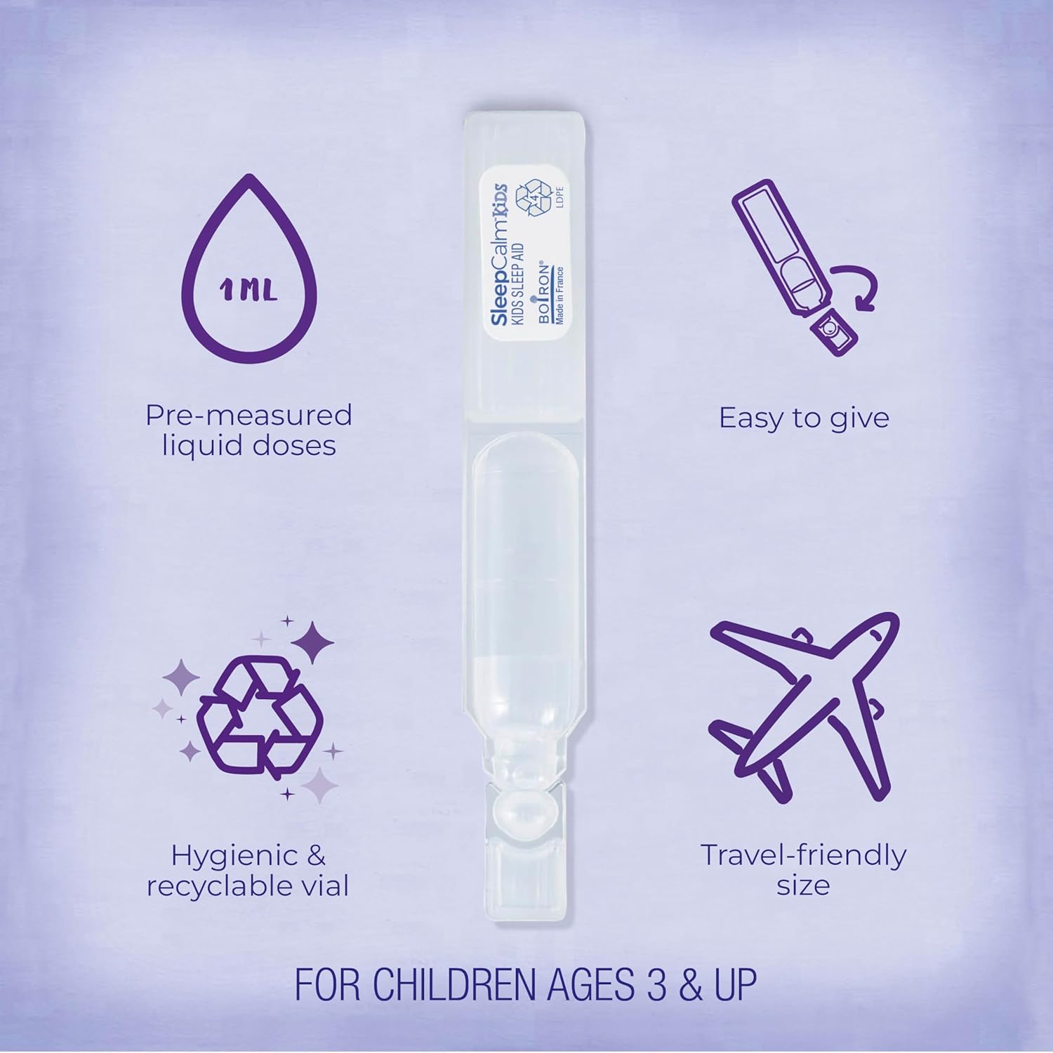 Boiron SleepCalm Kids Liquid Doses Sleep Aid for Deep, Relaxing, Restful Nighttime Sleep - Melatonin-Free and Non Habit-Forming - 15 Count - Nirvana Guru