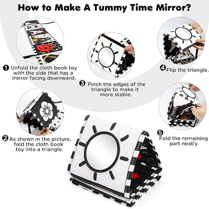 URMYWO Black and White Baby Toys, Tummy Time High Contrast Newborn Toys 0-3 Months, Soft Baby Book, Visual Stimulation Montessori Sensory Infant Toys 0-6-12 Months, Shower Gift for Boys Girls nirvanaguru