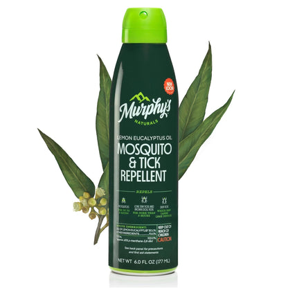 Murphy's Naturals Mosquito & Tick Bug Repellent Spray, Oil of Lemon Eucalyptus for Skin + Outdoor Gear, DEET-Free, 4 Ounce Pump, 2-Pack