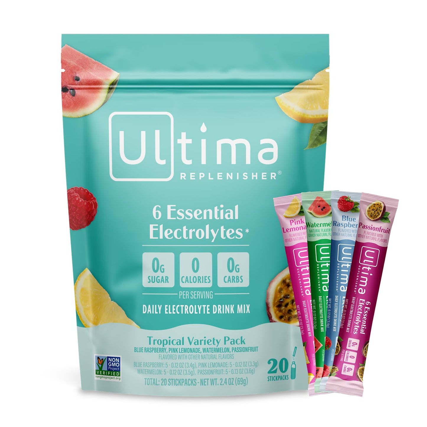 Ultima Replenisher Daily Electrolyte Powder Drink Mix – Sugar Free – Original Variety, 20 Stickpacks – Hydration Packets with 6 Electrolytes and Minerals – Keto Friendly, Vegan, Non-GMO - Nirvana Guru