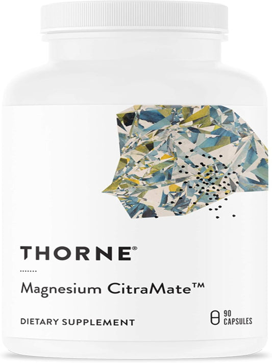 THORNE Magnesium CitraMate - Magnesium Supplement with Citrate-Malate - Support Heart, Skeletal Muscles, Cardiac, Lung Function, and Bone Density* - Gluten-Free, Dairy-Free, Soy-Free - 90 Capsules - Nirvana Guru