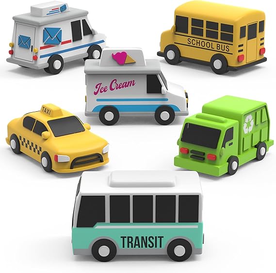 Tub Works® Vehicles™ Bath Cars Mold Free Bath Toys, 6 Pack | Sealed, No Hole Bath Toys Design Keeps Moisture Out | Soft, Squeezable & Float on Water | Fun Baby & Toddler Bath Toys | City Car Bath Toys nirvanaguru