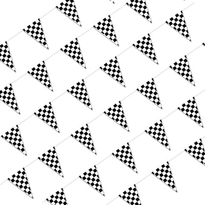 Piokio 100ft Black and White Checkered Flag Banner Racing Birthday Decorations, for Nascar Cars Party Supplies nirvanaguru