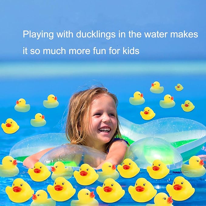 Rubber Duck Bath Toys 50PCS Mini Ducks Bulk for Kids Baby Shower Decorations Birthday Party Favors Gift Classroom Summer Beach Pool Activity Carnival Game nirvanaguru