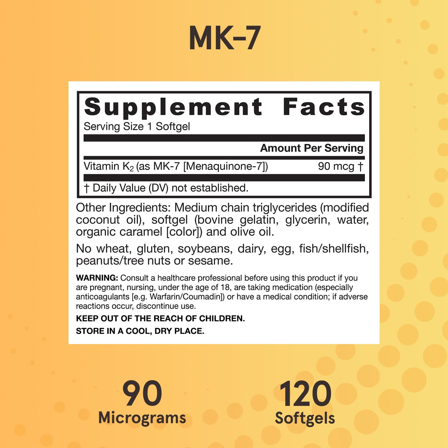 Jarrow Formulas MK-7 90 mcg - Bioactive Form of Vitamin K2 - 120 Servings (Softgels) - For Bone & Cardiovascular Health - Vitamin K2 MK-7 Dietary Supplement - K2 Vitamin Supplement MK-7 - Gluten Free - Nirvana Guru