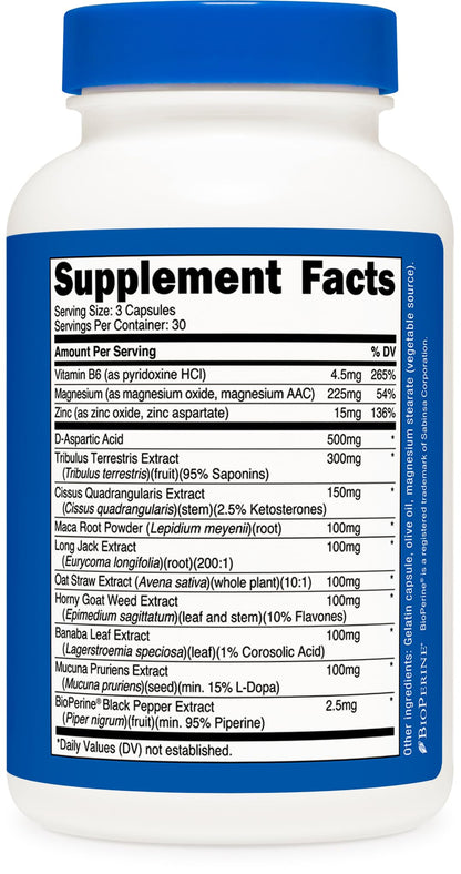Nutricost Testosterone Support Complex (90 Capsules) -1800mg Per Serving - Nirvana Guru