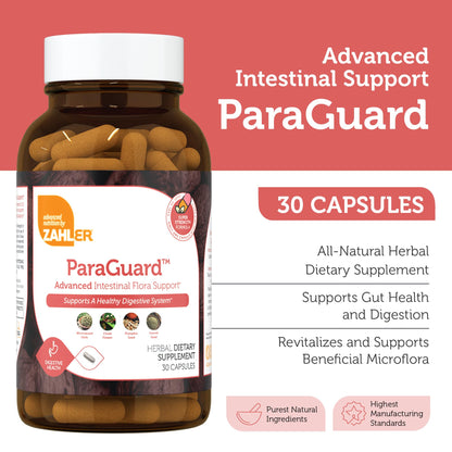 Zahler - ParaGuard Capsules - Gut Health Supplement - Formula has Wormwood, Garlic Bulb, Pumpkin Seed, Clove & More - Natural Support for Humans - Certified Kosher 30 Count - Nirvana Guru