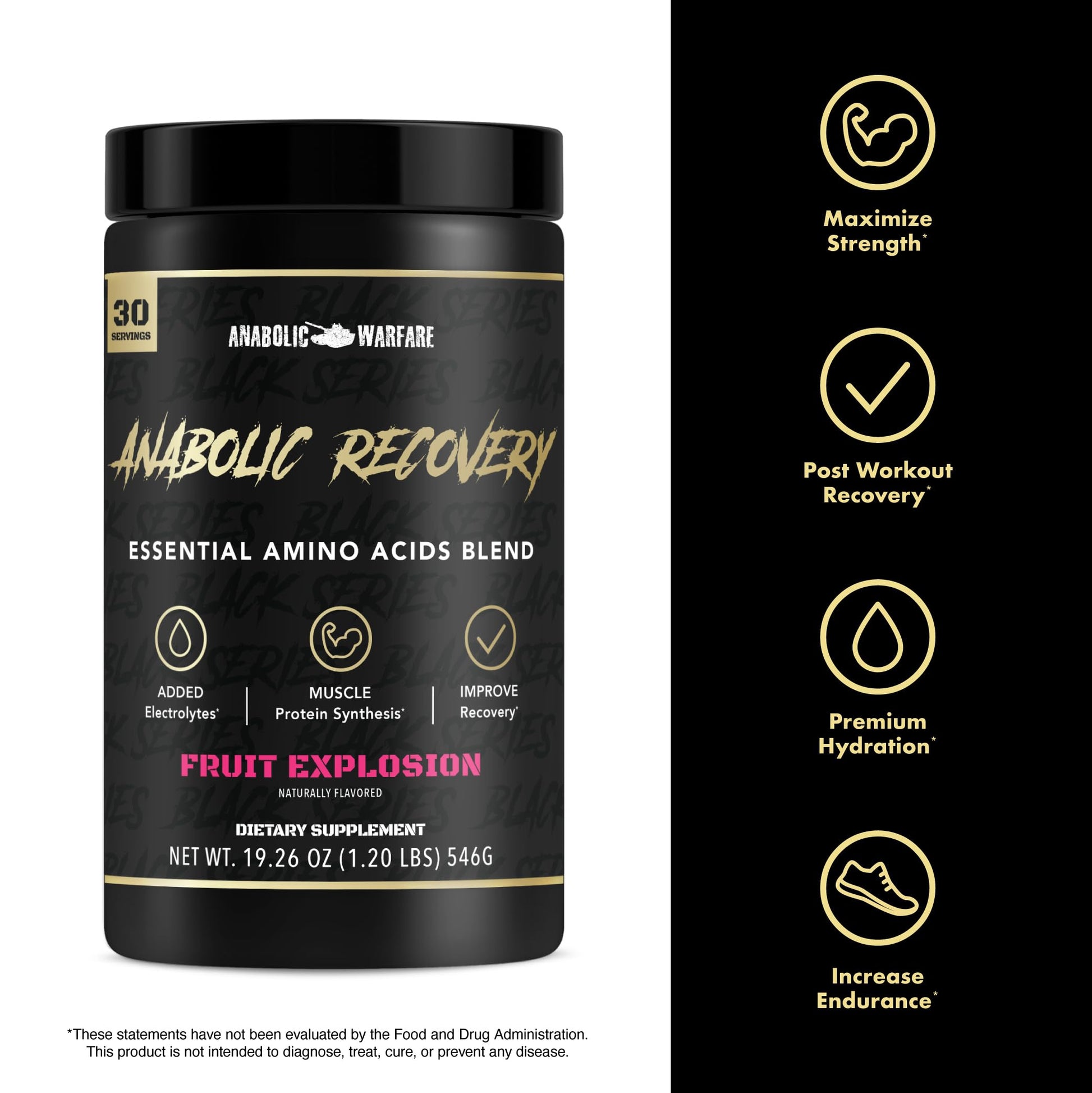 Anabolic Warfare Anabolic Recovery Essential Amino Acid Blend - Post-Workout Recovery & Premium Hydration to Build Muscle (Tropical Tornado, 30 Servings) Nirvana Guru