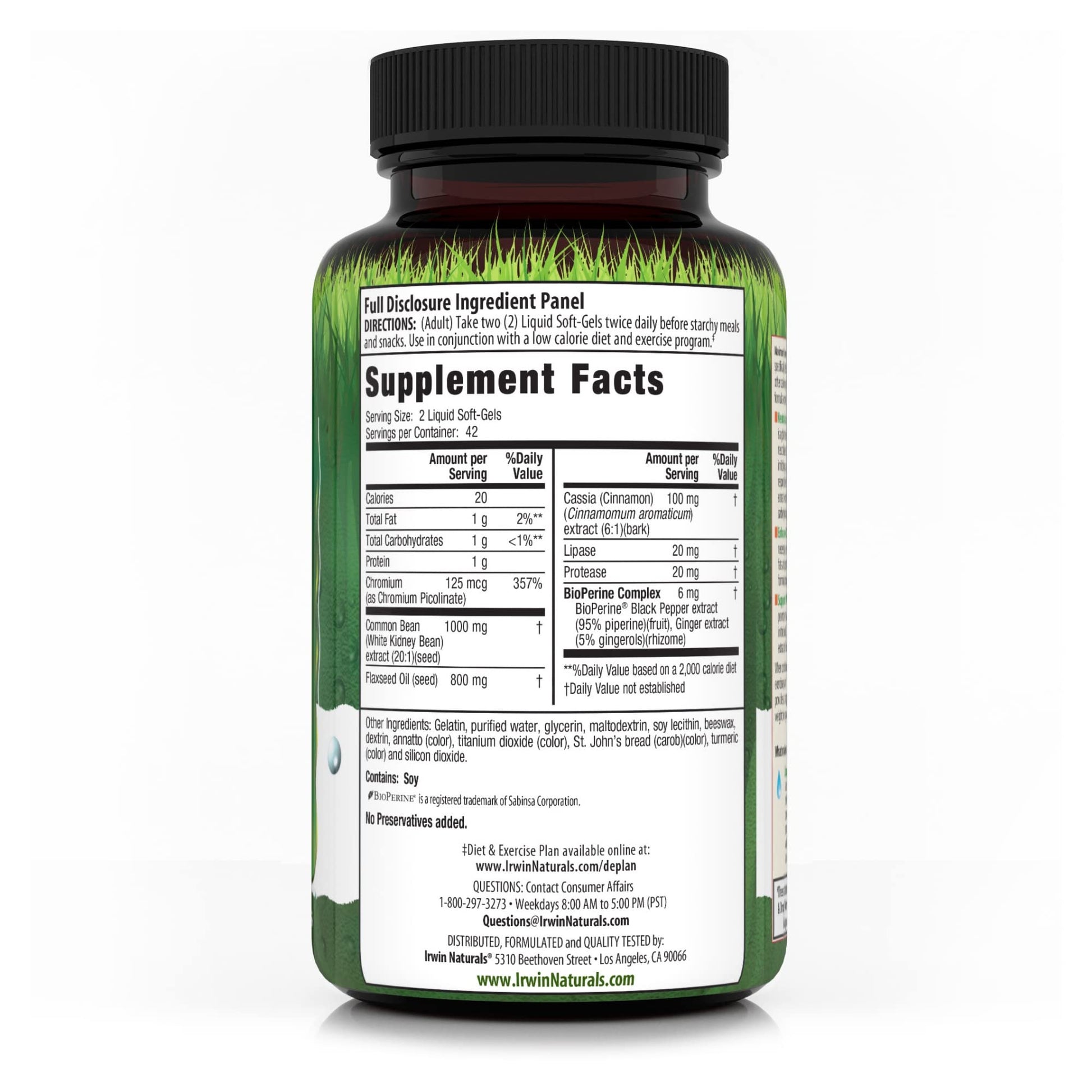 Irwin Naturals Maximum Strength 3-in-1 Carb Blocker - Neutralize Carbohydrates and Support Metabolism - 150 Liquid Softgels - Nirvana Guru