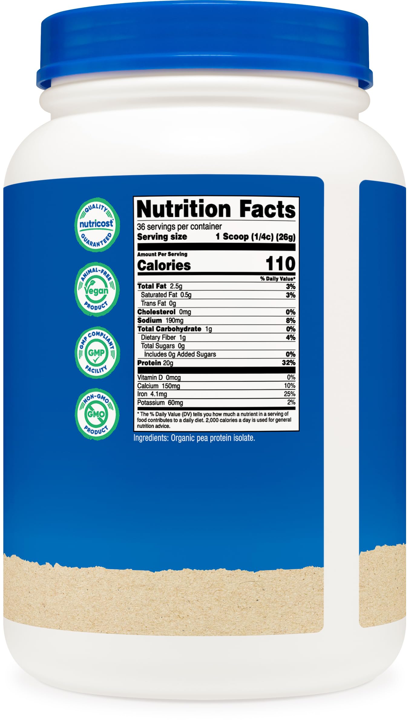 Nutricost Organic Pea Protein Isolate Powder (5LBS) - Unflavored, Certified USDA Organic, Protein from Plants, Vegetarian Friendly, Gluten Free, Non-GMO - Nirvana Guru