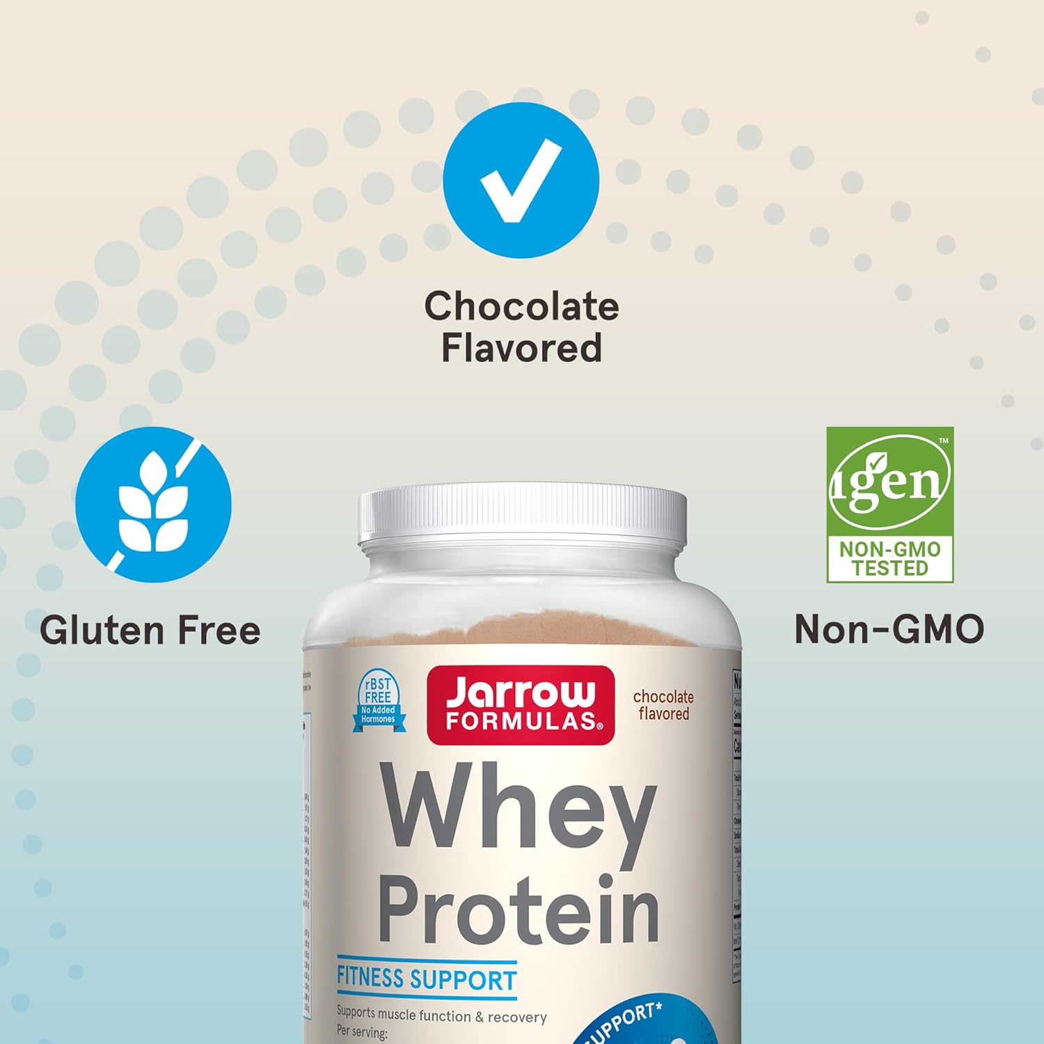 Jarrow Formulas Whey Protein With 18 g of Protein, 3.8 g of BCAAs, and Glutamine, Dietary Supplement for Muscle Function and Recovery Support, 32 oz Unflavored Powder, Approximately 38 Day Supply - Nirvana Guru
