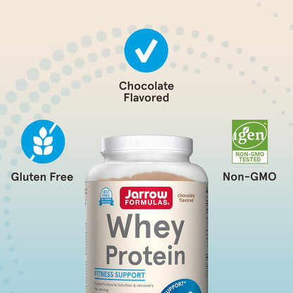 Jarrow Formulas Whey Protein With 18 g of Protein, 3.8 g of BCAAs, and Glutamine, Dietary Supplement for Muscle Function and Recovery Support, 32 oz Unflavored Powder, Approximately 38 Day Supply - Nirvana Guru