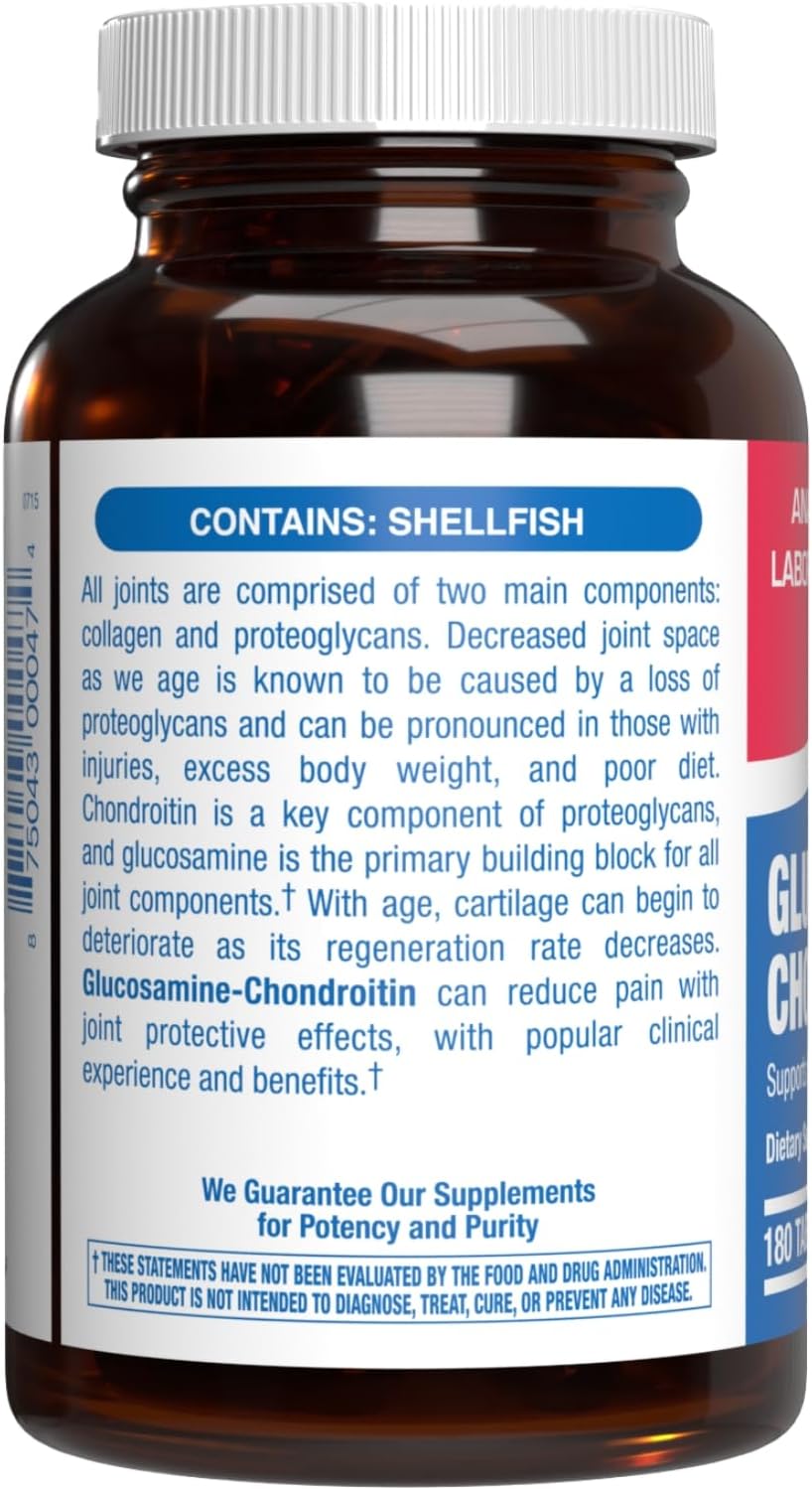 Advanced Glucosamine and Chondroitin for Adults - Clinical Formula Naturally Derived Bone Joint Tendon and Ligament Supplement with High Strength Glucosamine Complex - Up to 180 Day Supply Nirvana Guru