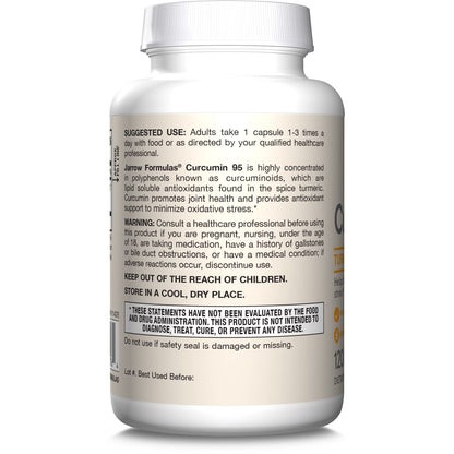 Jarrow Formulas Turmeric Curcumin Supplement - Curcumin 95, Turmeric Supplements, 500 mg for Antioxidant & Joint Support, 120 Capsules - Nirvana Guru