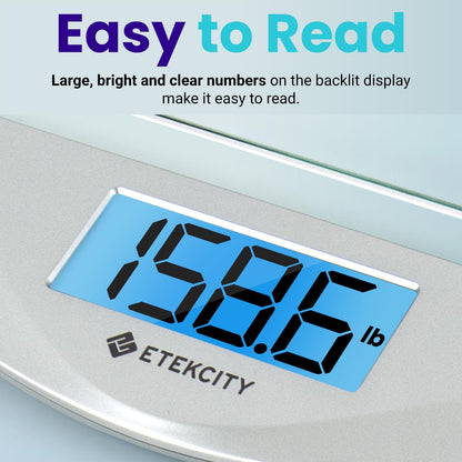 Etekcity Digital Body Weight Bathroom Scale, Large Blue LCD Backlight Display, High Precision Measurements,6mm Tempered Glass, 400 Pounds Nirvana Guru
