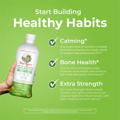MaryRuth's Liquid Nighttime Multimineral | NO Melatonin | Bedtime Routine | Magnesium Citrate | Calcium | Zinc | Vitamin D3| Available in 4 Flavors | Vegan | Sugar Free | Gluten Free | 32 Oz - Nirvana Guru