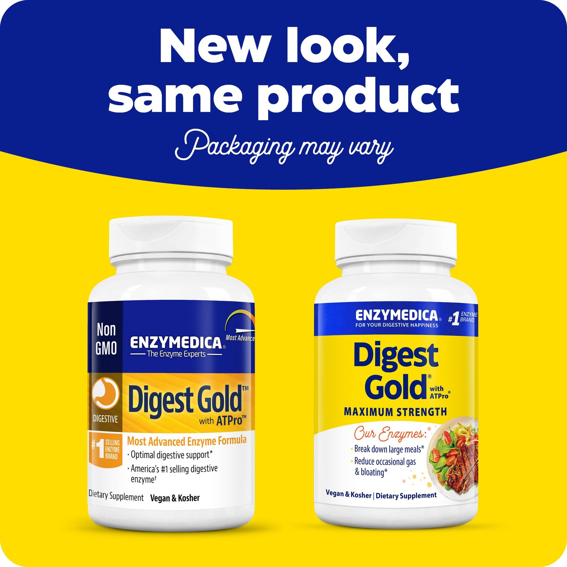 Enzymedica Digest Gold + ATPro, Maximum Strength Digestive Enzymes, Helps Digest Large Meals for Instant Bloating Relief, 45 Count Nirvana Guru