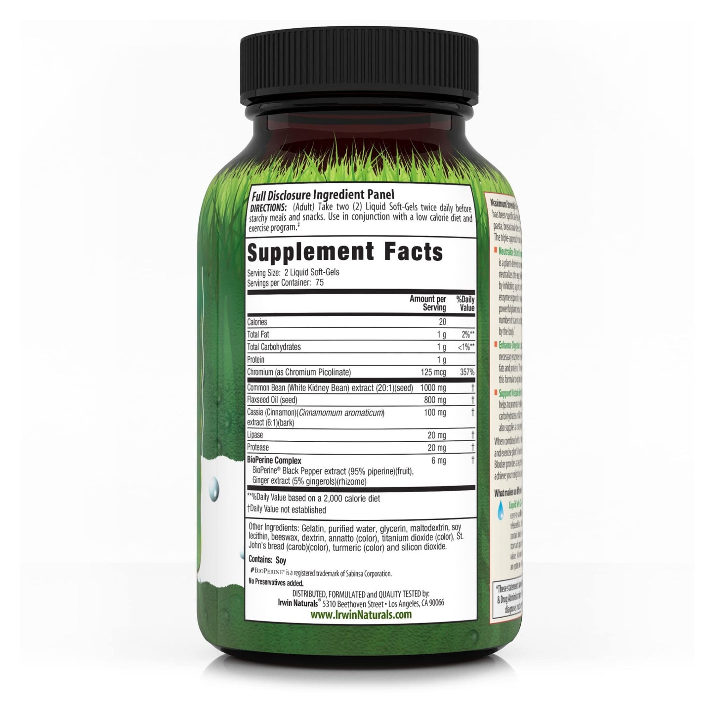 Irwin Naturals Maximum Strength 3-in-1 Carb Blocker - Neutralize Carbohydrates and Support Metabolism - 150 Liquid Softgels - Nirvana Guru