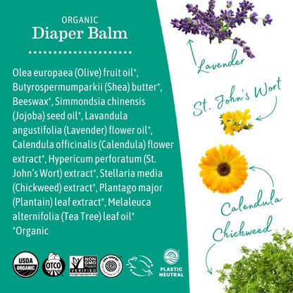 Earth Mama Organic Diaper Balm 2-Ounce | Diaper Cream for Baby | EWG Verified, Petroleum & Artificial Fragrance-Free with Calendula for Sensitive Skin (2-Pack) Nirvana Guru