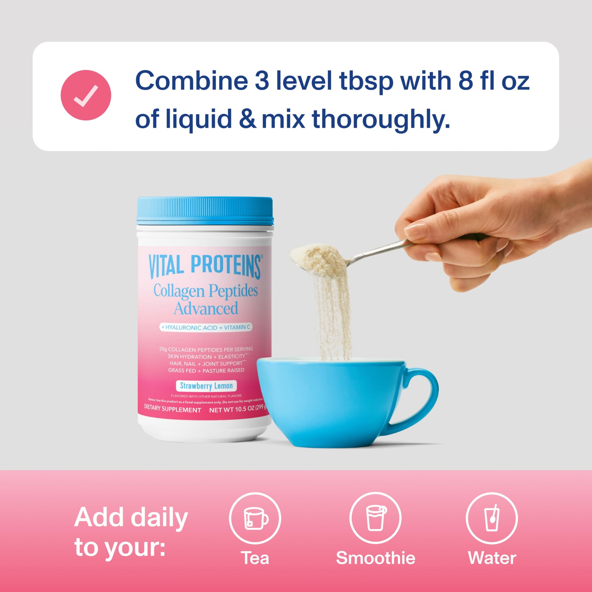 Vital Proteins Collagen Peptides Powder Advanced with Hyaluronic Acid & Vitamin C, Collagen Supplements, Unflavored, 13 Servings - Nirvana Guru