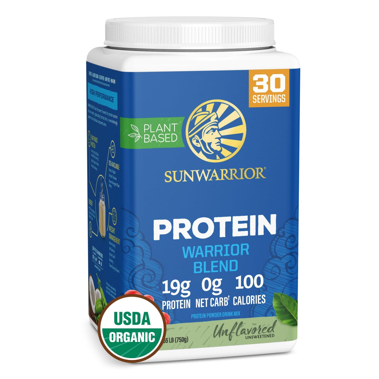 Organic Plant Based Protein Powder | Vegan Organic Protein Powder Vanilla Flavored with BCAA Amino Acids & Hemp Seed Pea Blend | Non-GMO Soy Dairy Filler & Gluten Free (Vanilla, 32 Servings) - Nirvana Guru