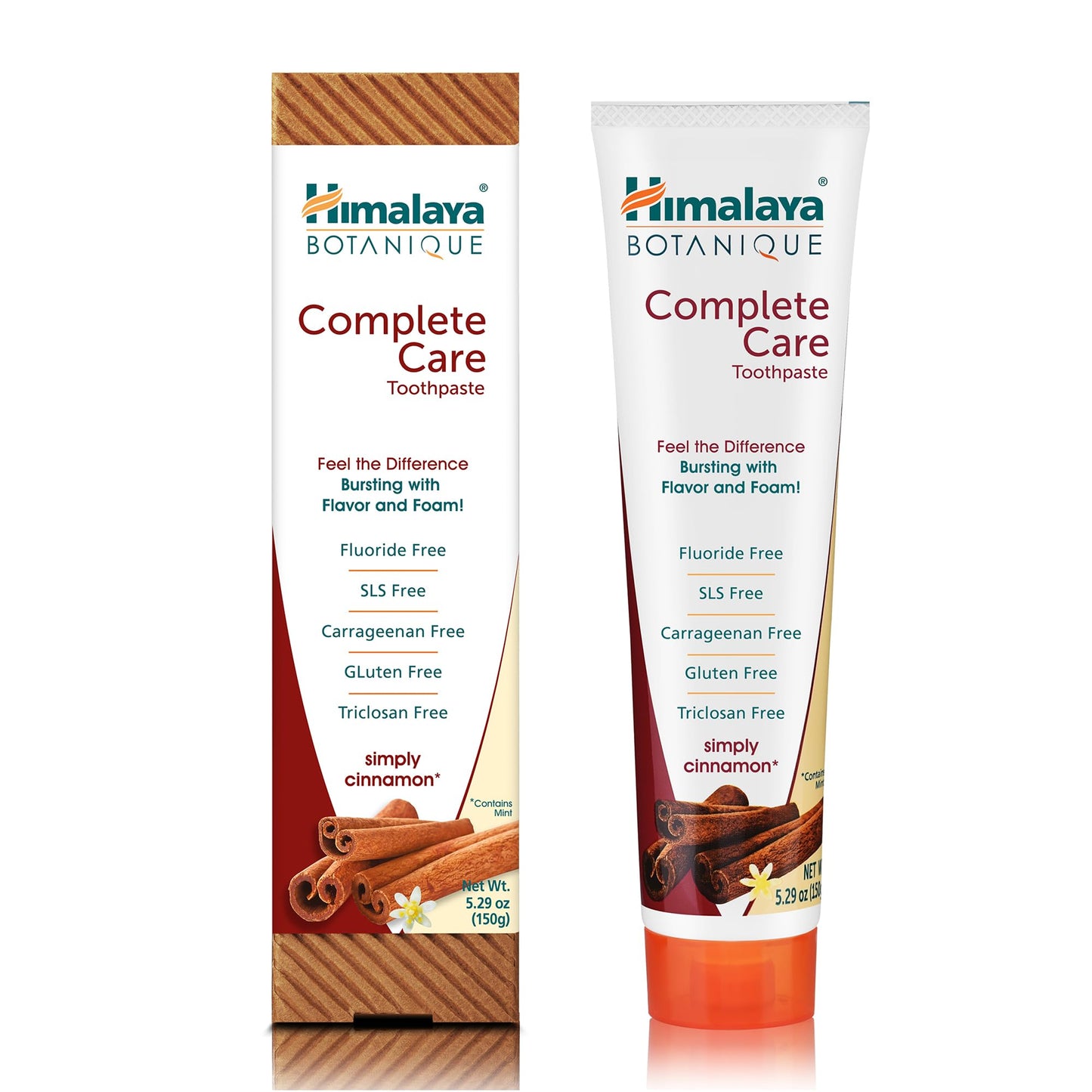 Himalaya Botanique Complete Care Toothpaste, Variety Pack - Fluoride Free Toothpaste for Clean Teeth & Fresh Breath - Vegan, Gluten Free, No Artificial Flavors, 5.29 oz (Pack of 4) - Nirvana Guru